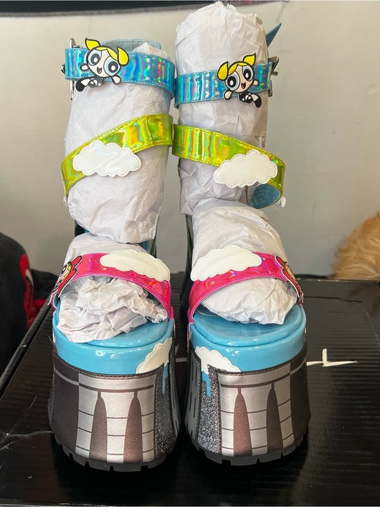 RARE Dolls Kill x The Powerpuff Girls - Townsville Takeover Platform Sandals